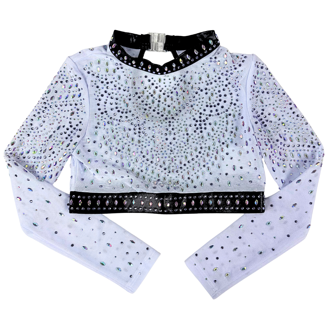 Gymnastics Leotard Basic Lilac Black with Gymnastics Top Mae White Lilac