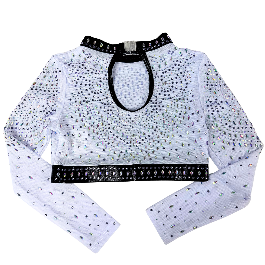 Gymnastics Leotard Basic Lilac Black with Gymnastics Top Mae White Lilac