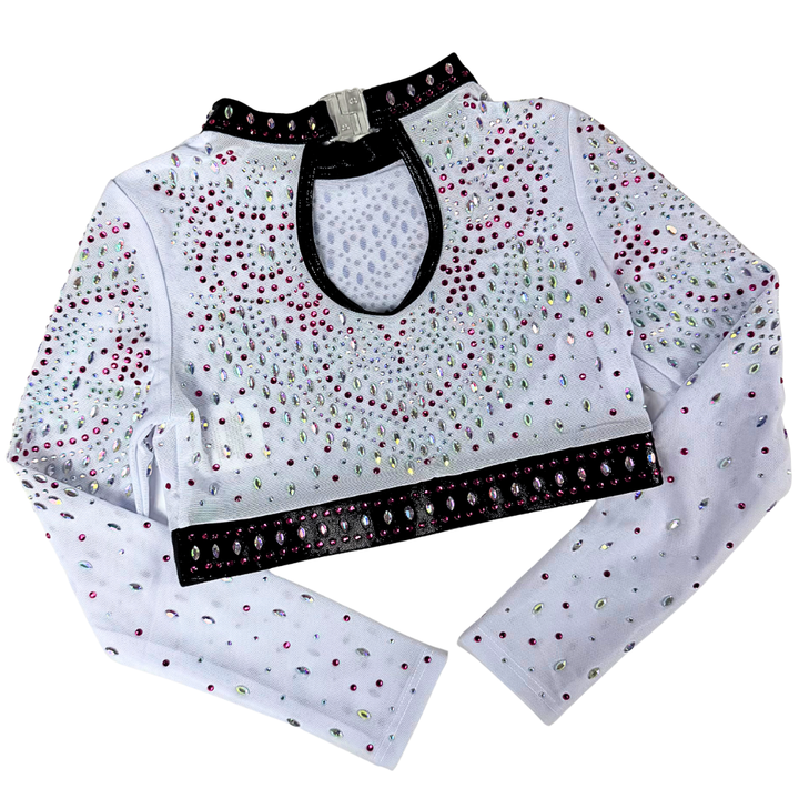 Basic Black Gymnastics Leotard with Mae White Pink Gymnastics Top