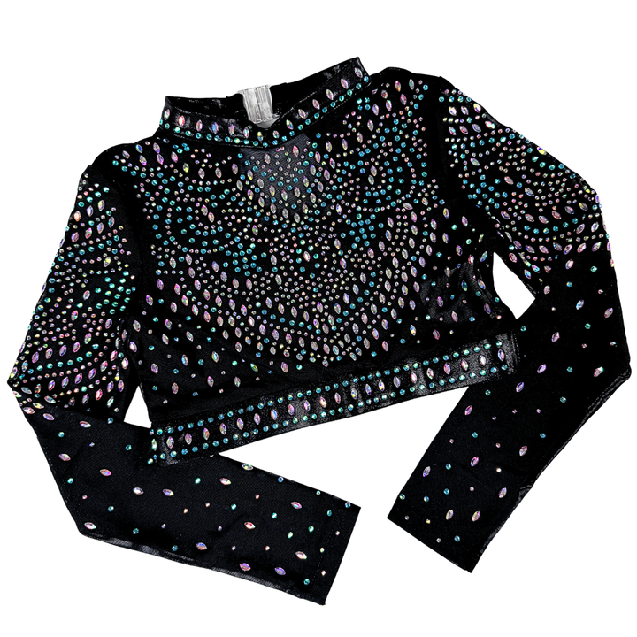Justaucorps Basic Holo Blanc avec crop top de gym Mae Noir Bleu clair