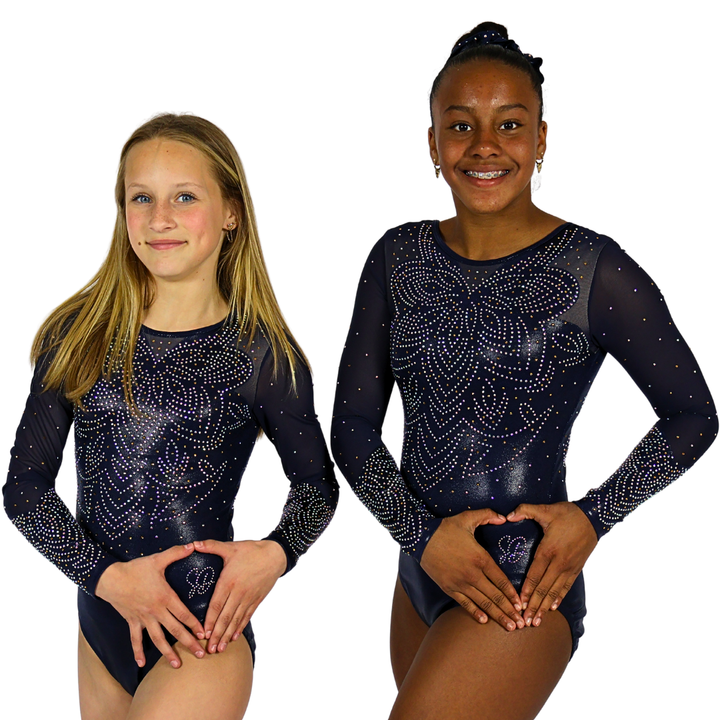 Justaucorps Yara bleu marine manches longues