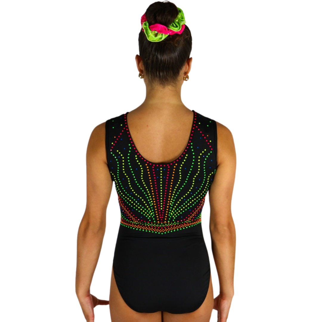 Turnpakje Yfke Zwart Neon Mouwloos