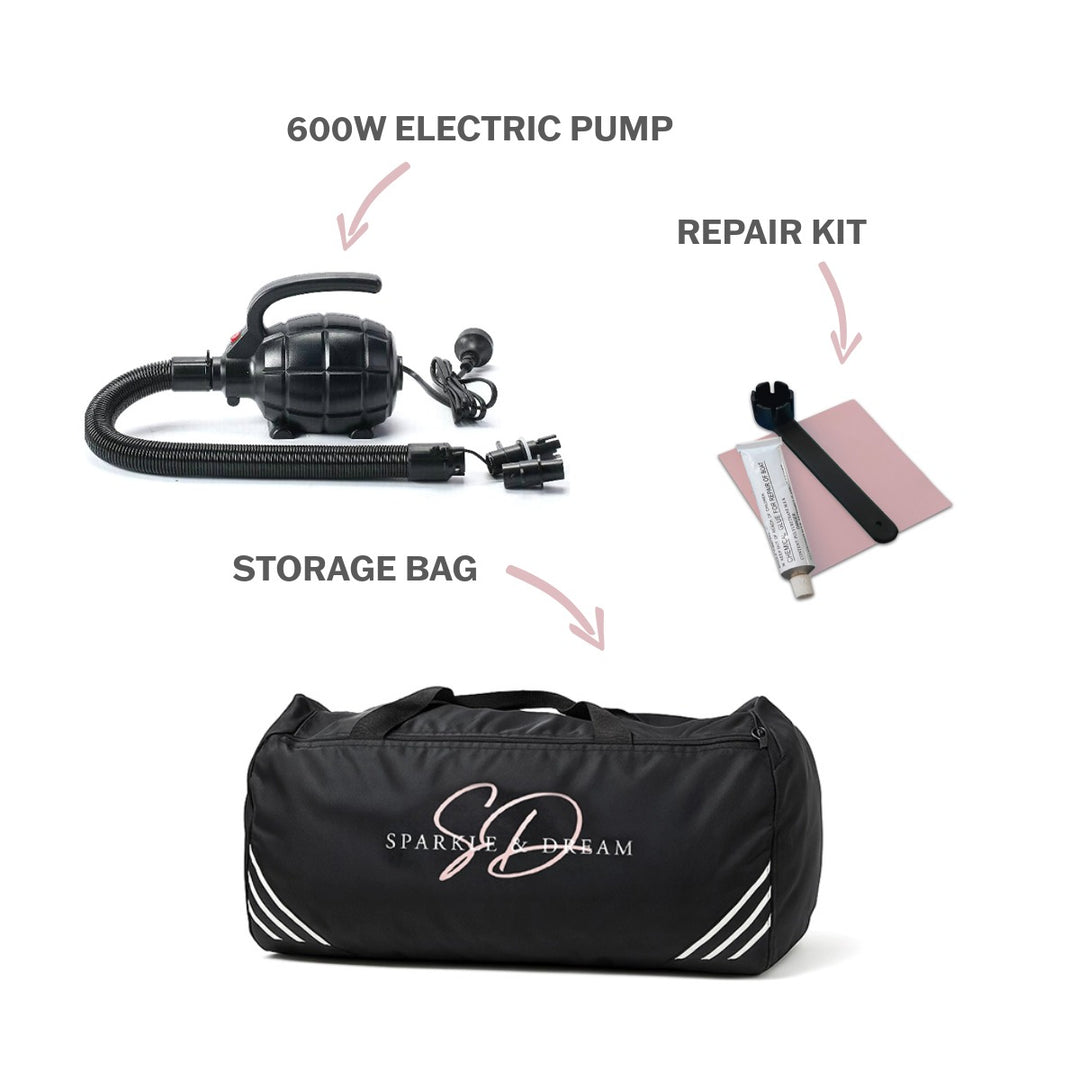 Sparkle & Dream/12SPRINGS Airtrack 400 (incl. 600W elektrische pomp, tas en reparatieset)