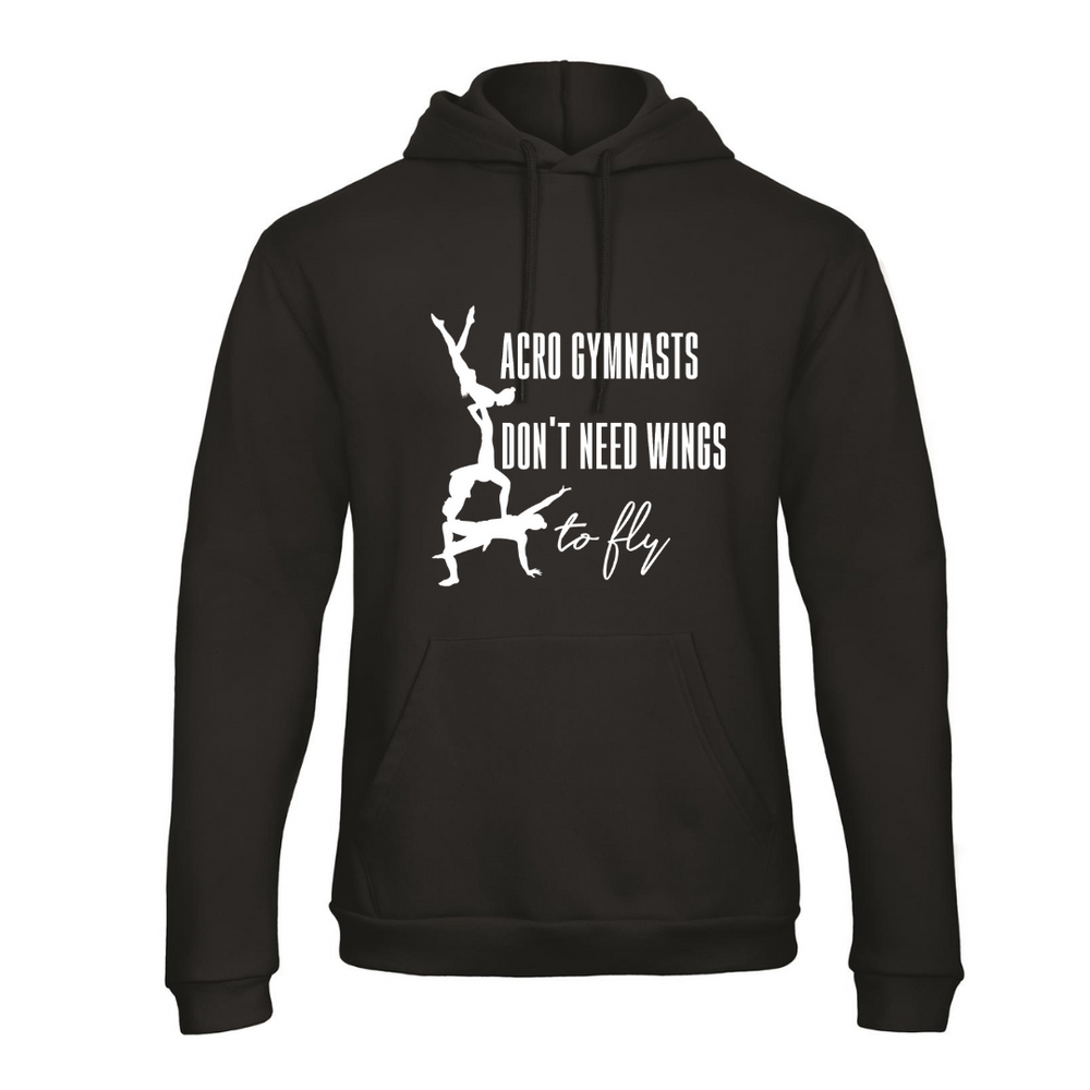 Trui / Hoodie Zwart Acro Acro gymnasts don't need wings to fly, Zonder naam (+€0,00)