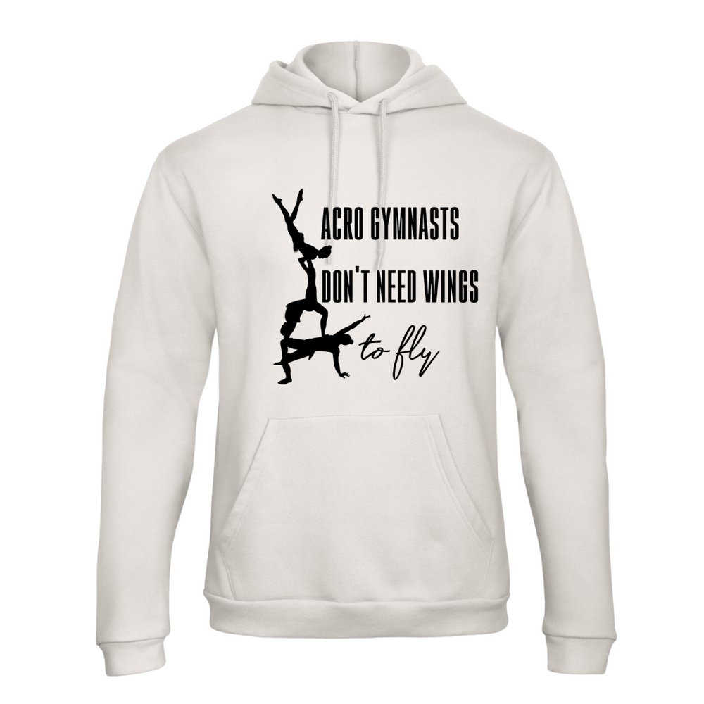 Trui / Hoodie Wit Acro Acro gymnasts don't need wings to fly, Zonder naam (+€0,00)