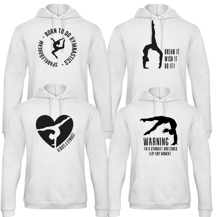 Pull / Sweat à capuche blanc Gymnastique 