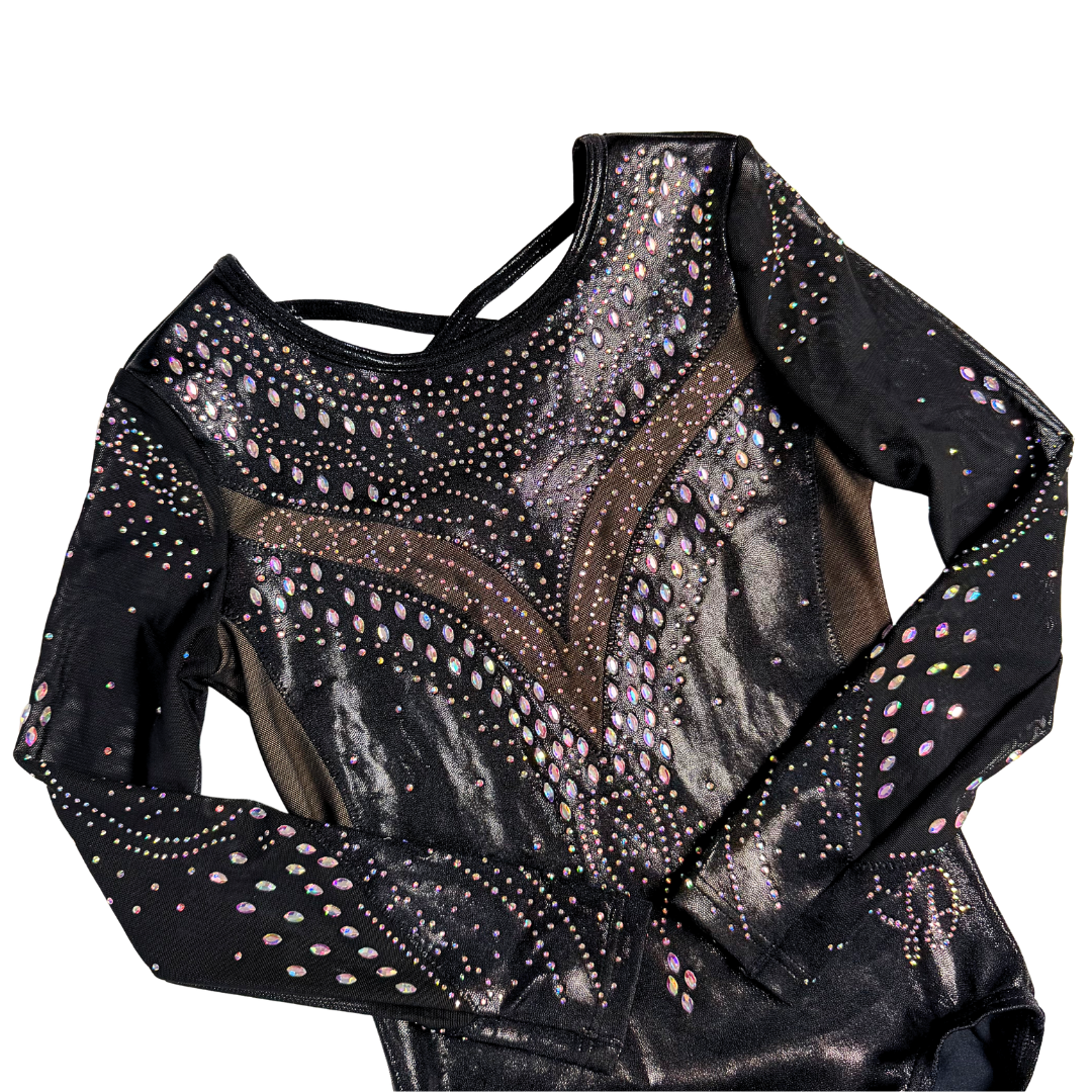 Gymnastics Leotard Isa Black Long Sleeve - Mystic