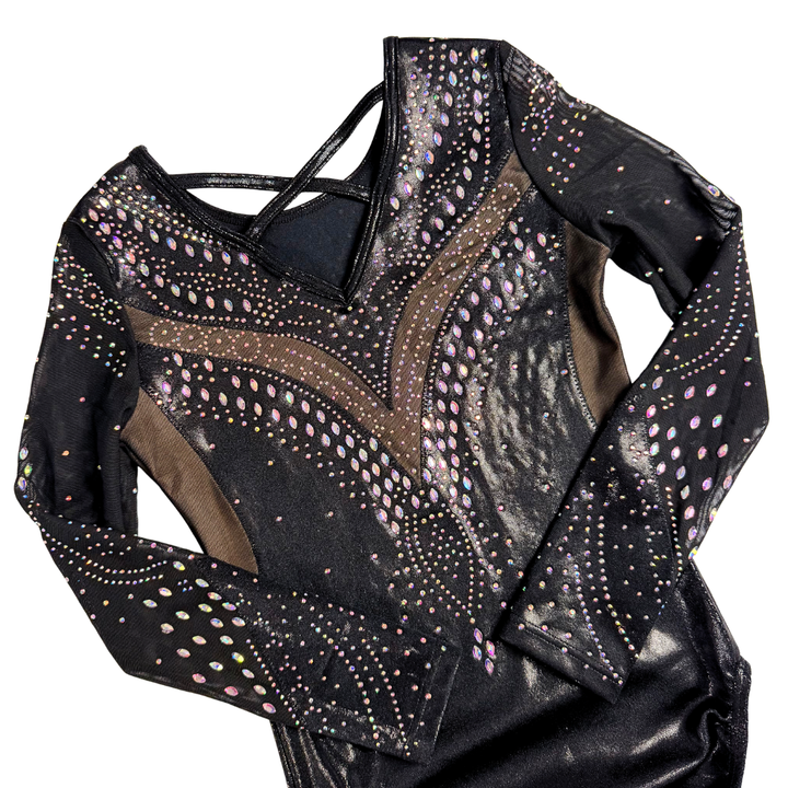Gymnastics Leotard Isa Black Long Sleeve - Mystic