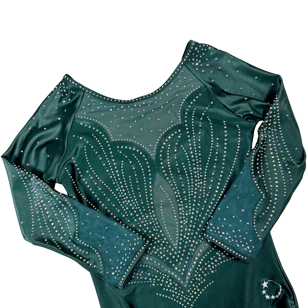 Little Stars Bloom Green Gymnastics Leotard