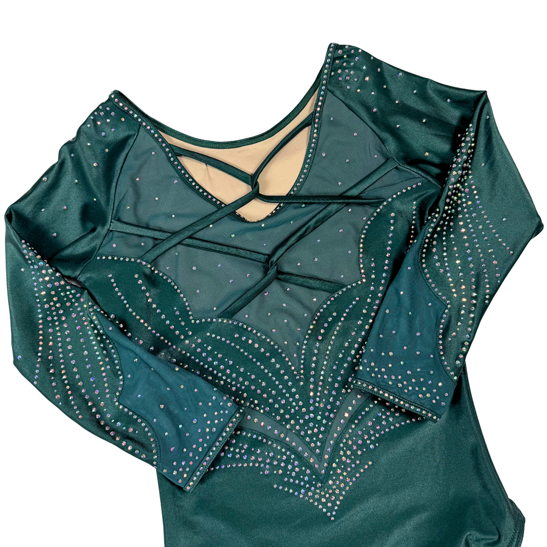 Little Stars Bloom Green Gymnastics Leotard