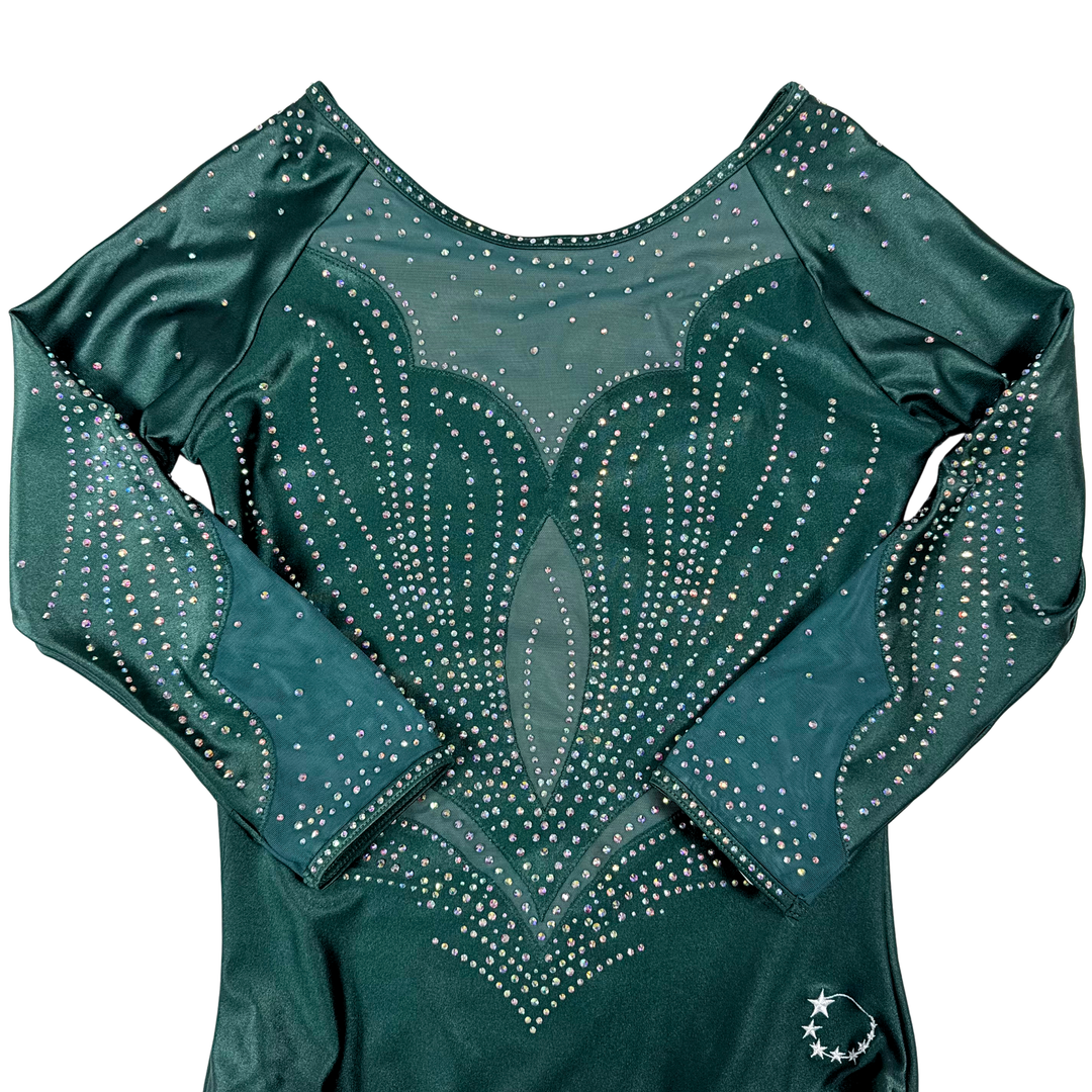 Little Stars Bloom Green Gymnastics Leotard