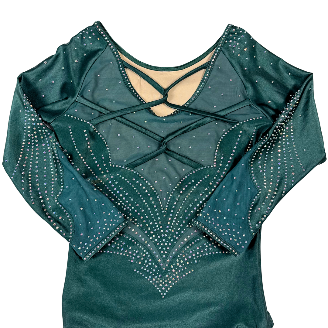 Little Stars Bloom Green Gymnastics Leotard