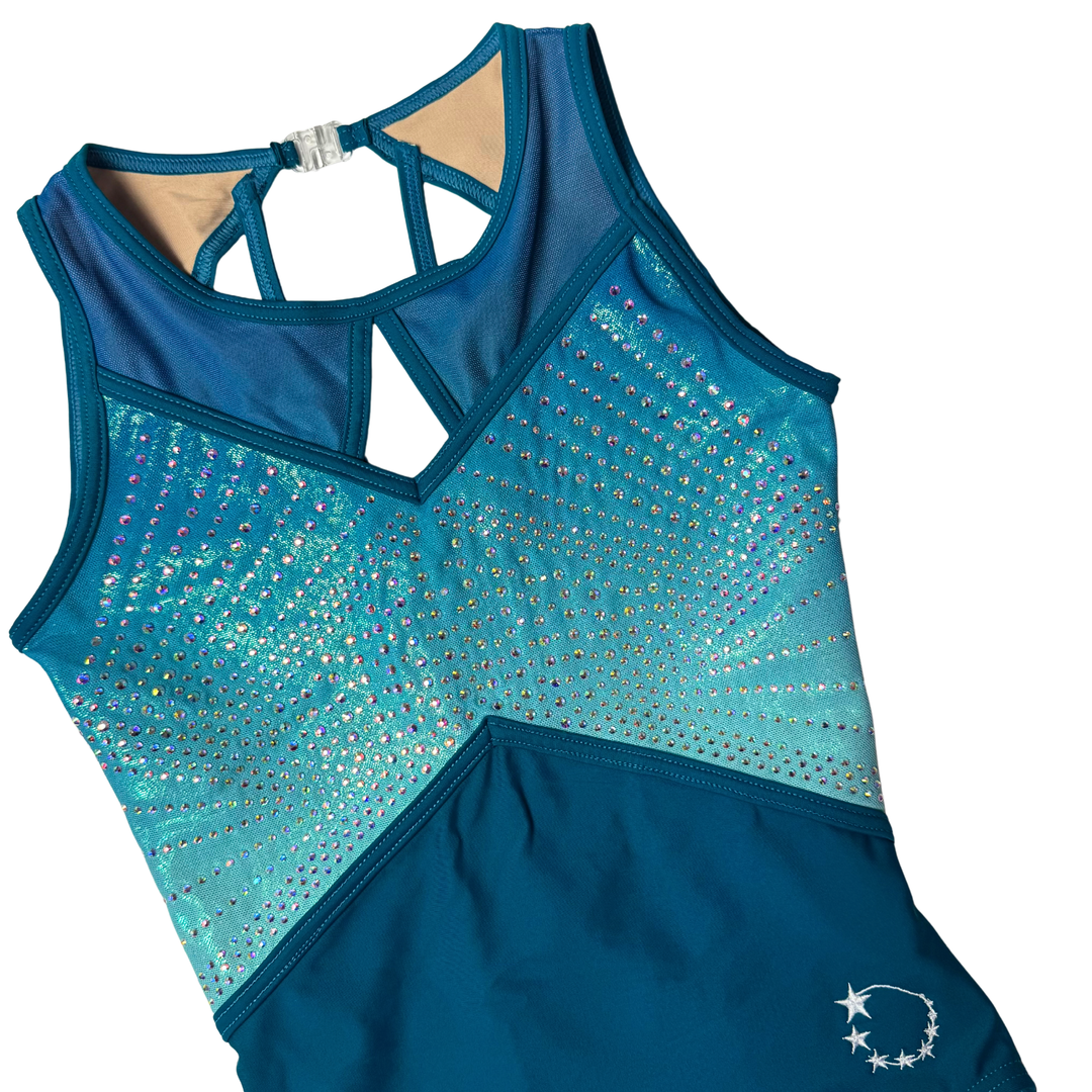 Justaucorps de gymnastique Little Stars Krystal Ombre bleu