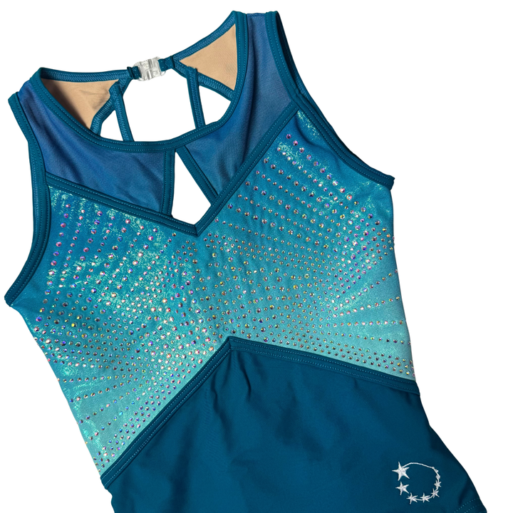 Justaucorps de gymnastique Little Stars Krystal Ombre bleu
