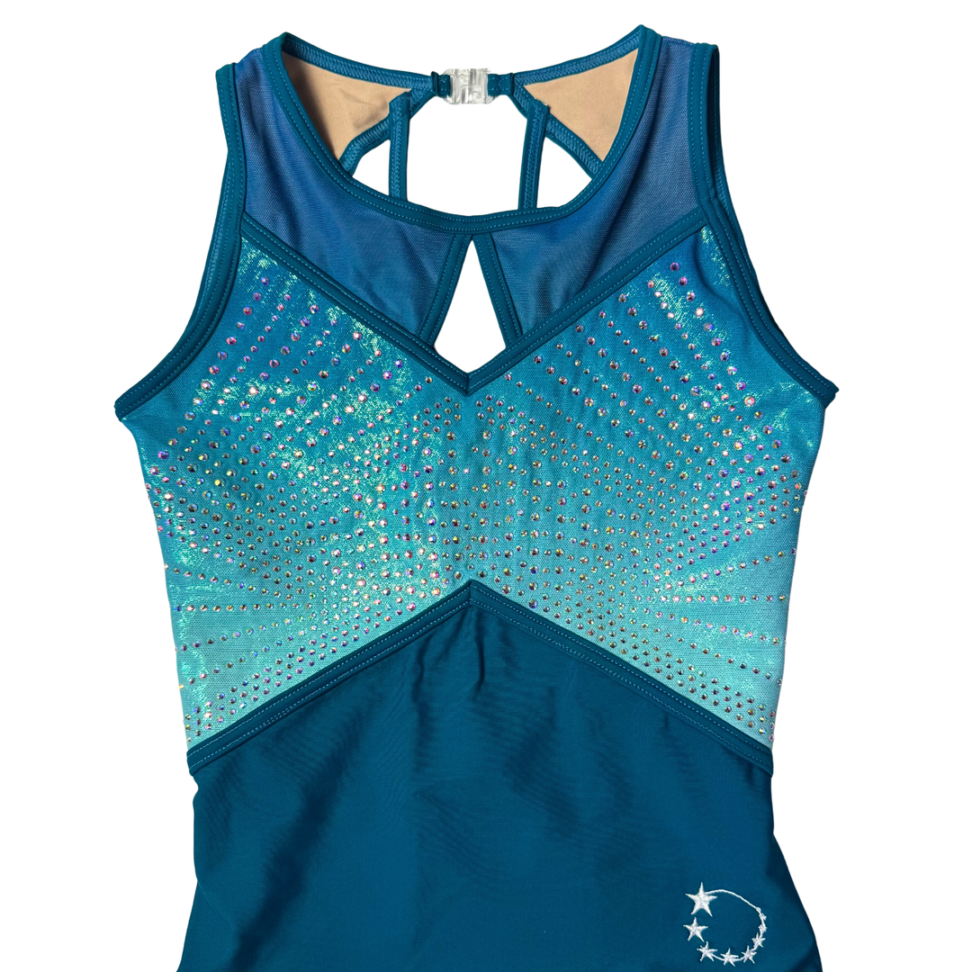 Justaucorps de gymnastique Little Stars Krystal Ombre bleu