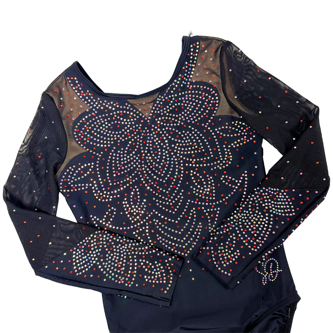 Gymnastics Leotard Yara Black Long Sleeve