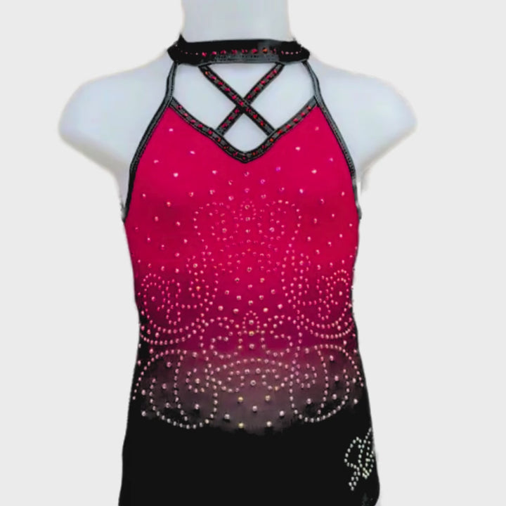 Turnpakje Anna Rood Zwart Mouwloos