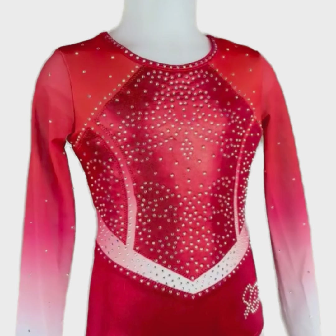 Turnpakje Quinty Rood Wit Lange Mouw