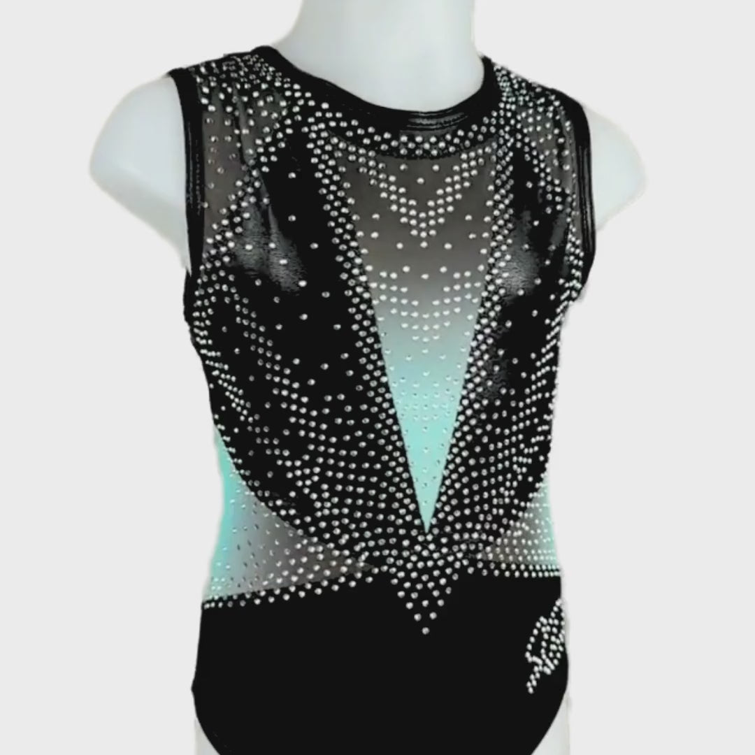 Turnpakje Amy Mint Zwart Mouwloos