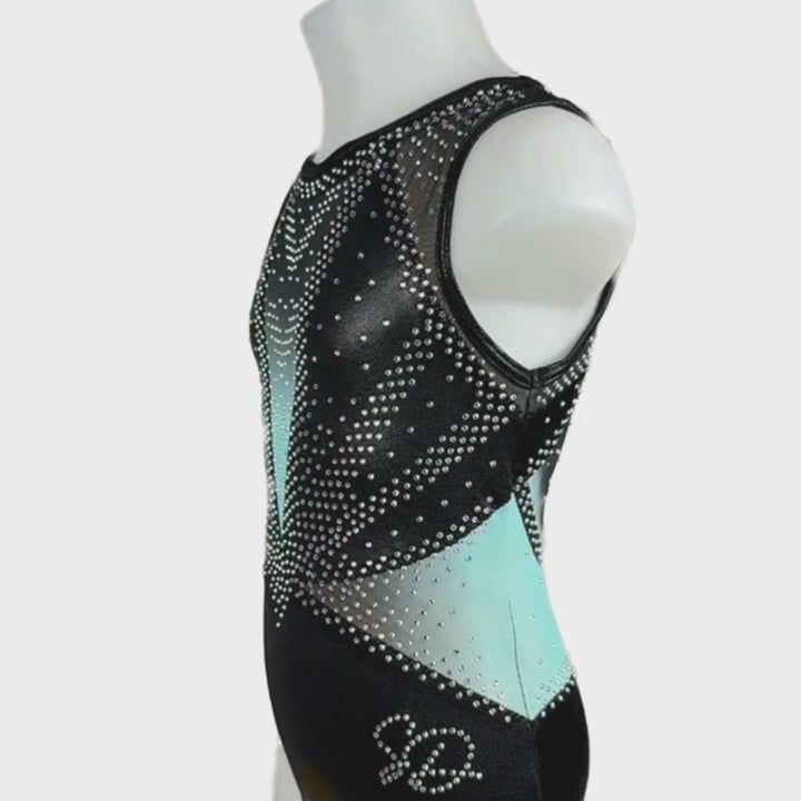 Turnpakje Amy Mint Zwart Mouwloos