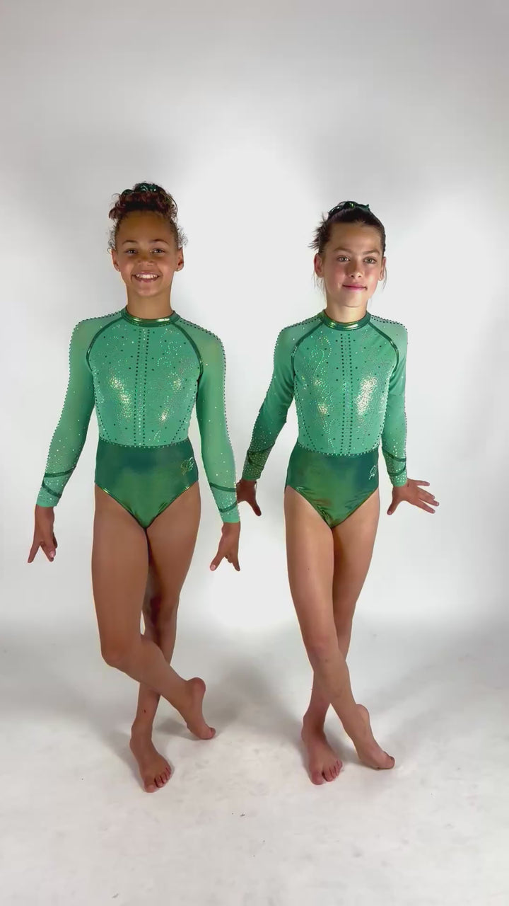 Tara Khaki Long Sleeve Leotard