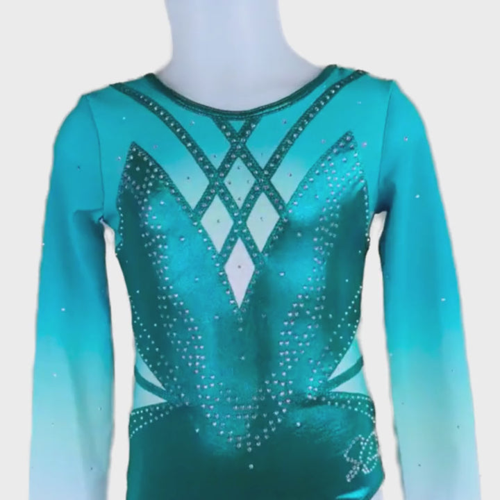 Turnpakje Robin Turquoise Wit Lange Mouw