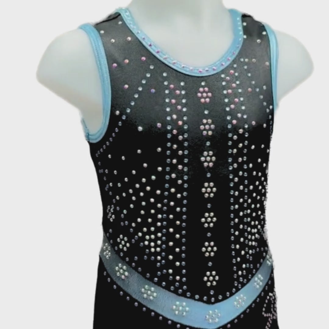 Turnpakje Bella Zwart Lichtblauw