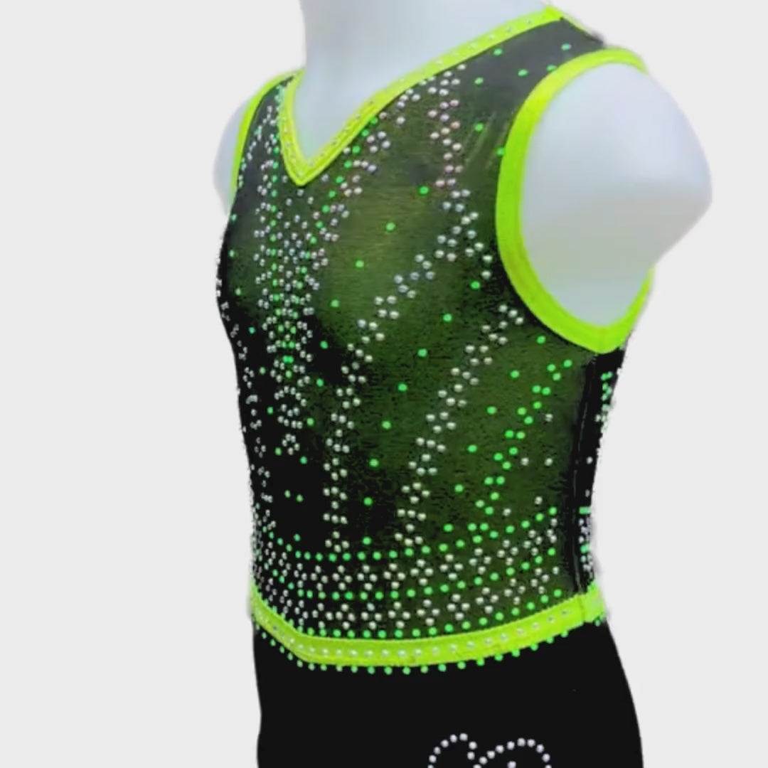 Turnpakje Lisa Neon Groen Zwart