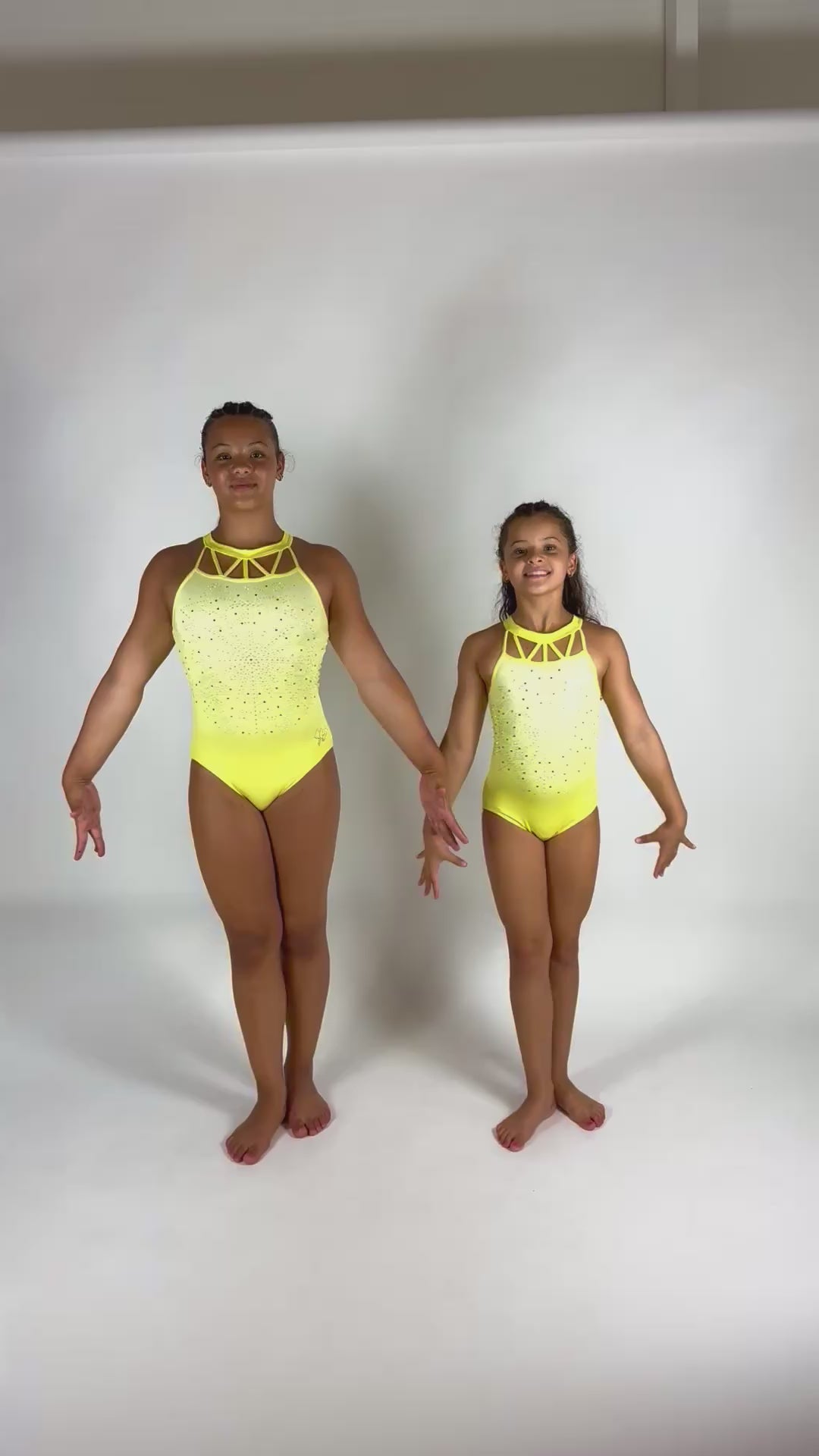 Justaucorps de gymnastique sans manches Jamie Yellow