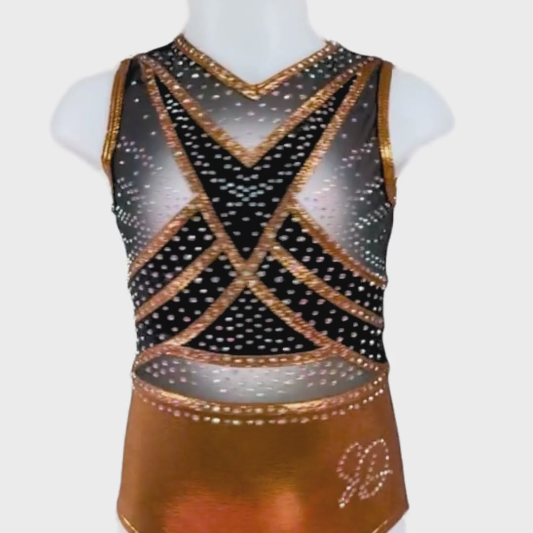 Justaucorps de gymnastique Fem Copper Black sans manches