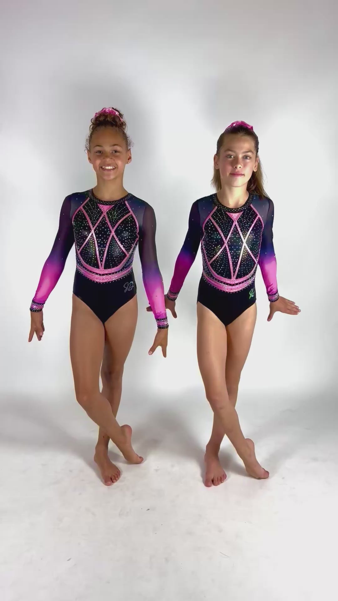 Sienna Black Baby Pink Leotard