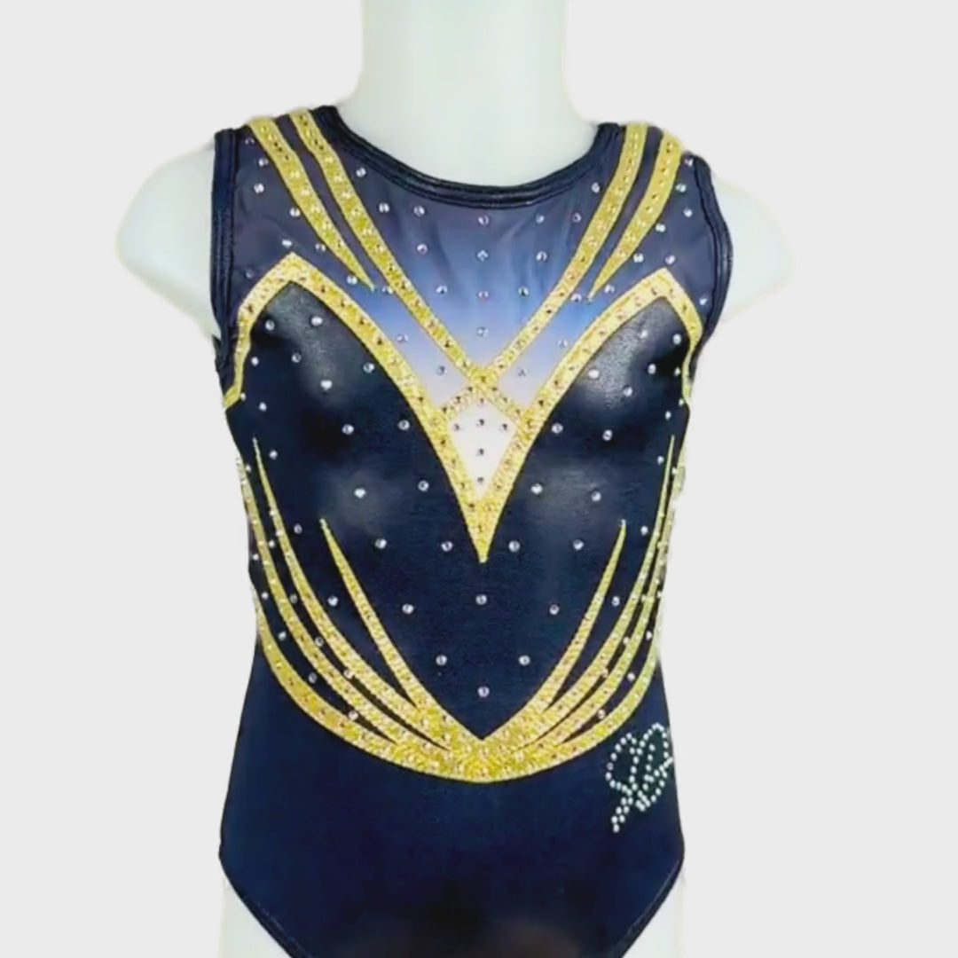 Turnpakje Bibi Navy Goud Mouwloos