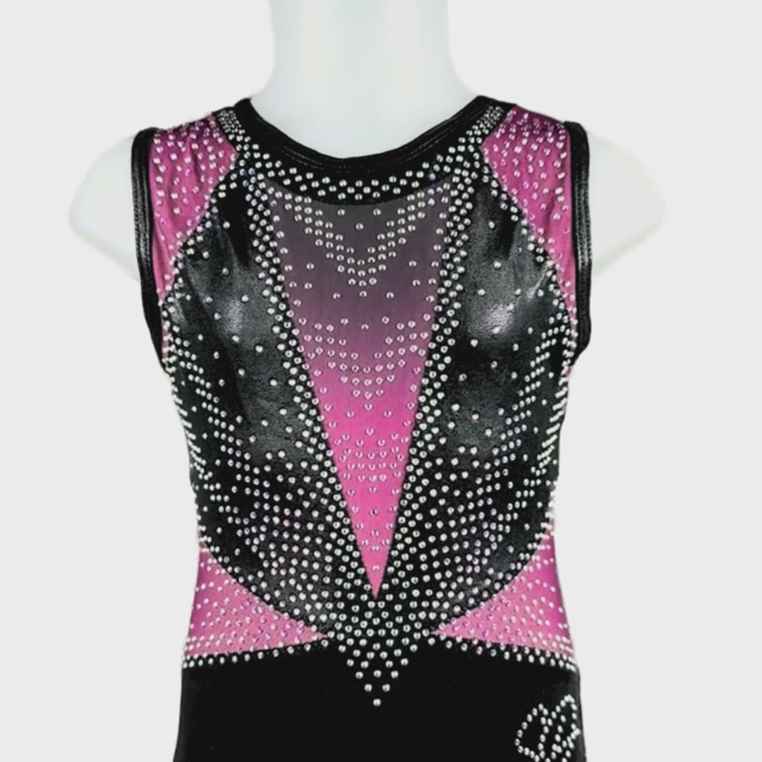 Turnpakje Amy Aubergine Zwart Mouwloos