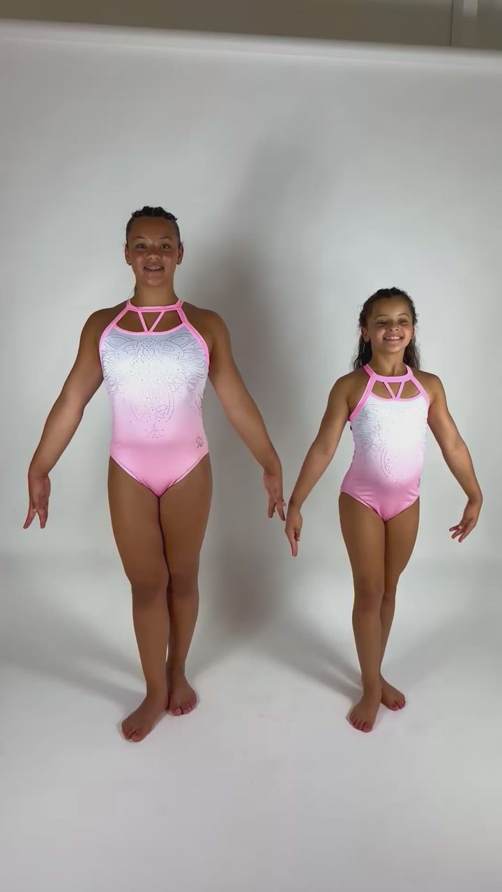 Gymnastics leotard Ruby Light Pink White