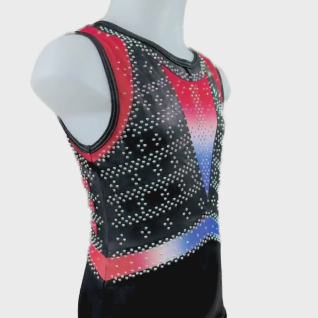 Turnpakje Faye Rood Wit Blauw Mouwloos