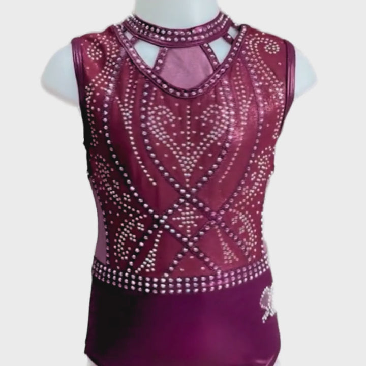 Elsa Aubergine Mauve Sleeveless Leotard