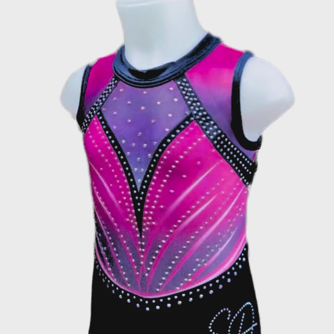 Combinaison de gymnastique rose marine Juultje