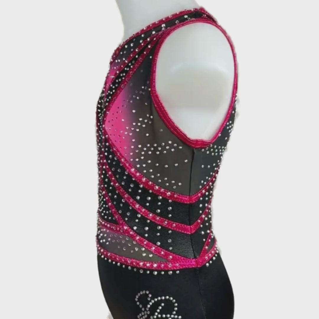 Turnpakje Fem Roze Zwart Mouwloos