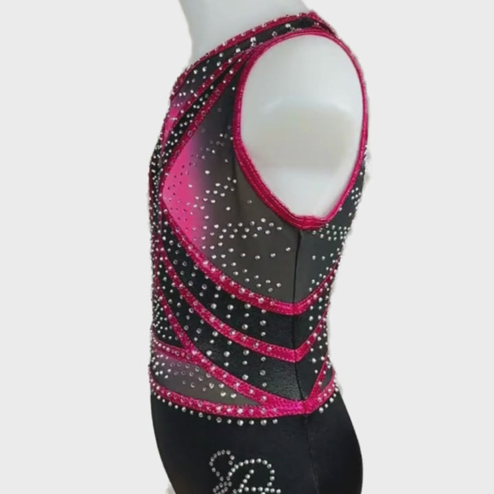 Turnpakje Fem Roze Zwart Mouwloos