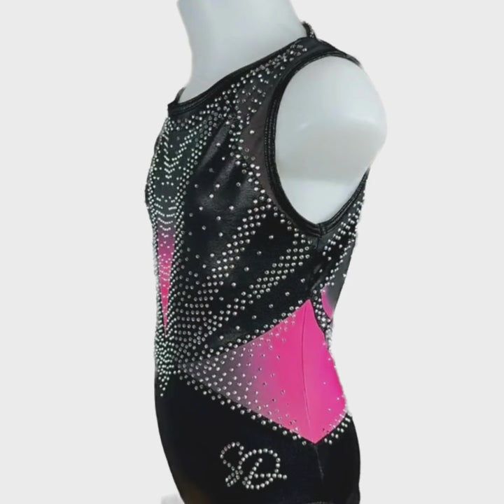 Turnpakje Amy Roze Zwart Mouwloos