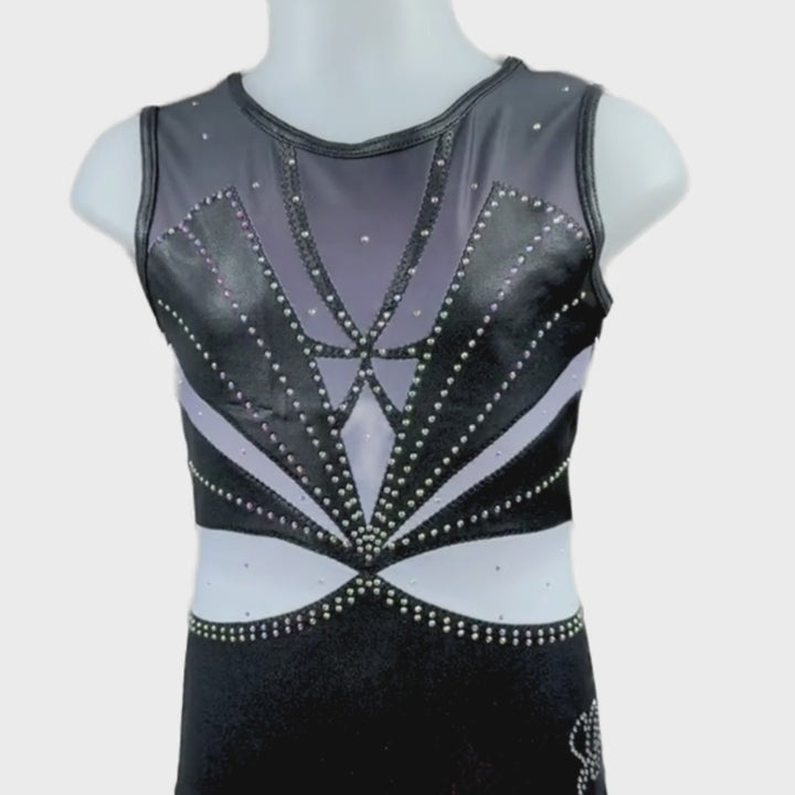 Combinaison de gymnastique Rose Noir Blanc