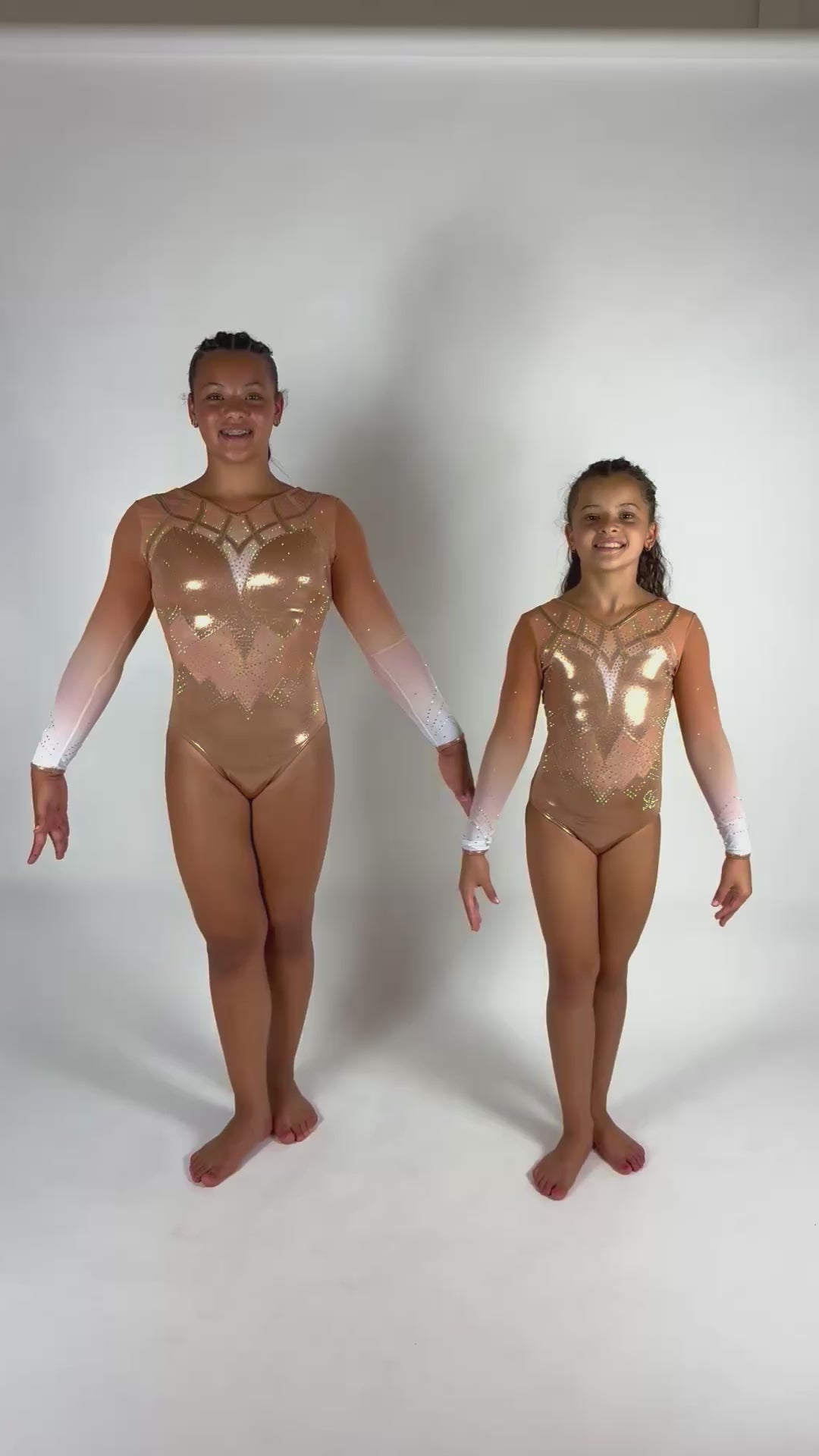 Fenna Champagne Long Sleeve Gymnastics Leotard