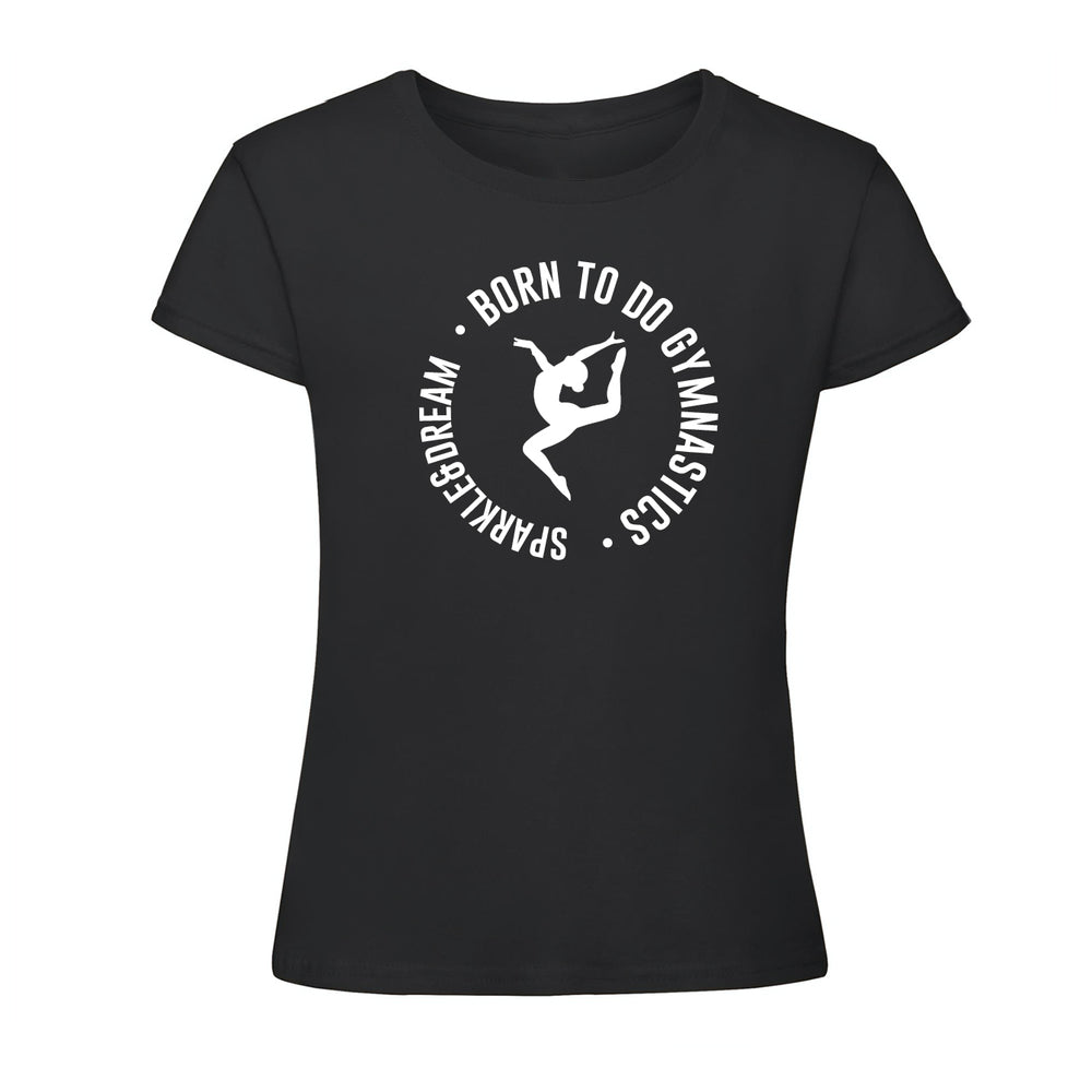 T-Shirt Zwart Turnen Born to do gymnastics, Zonder naam (+€0,00)