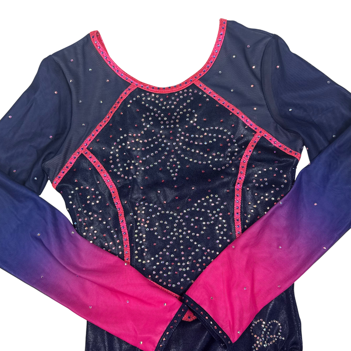 Simone Navy Orangeade Long Sleeve Leotard