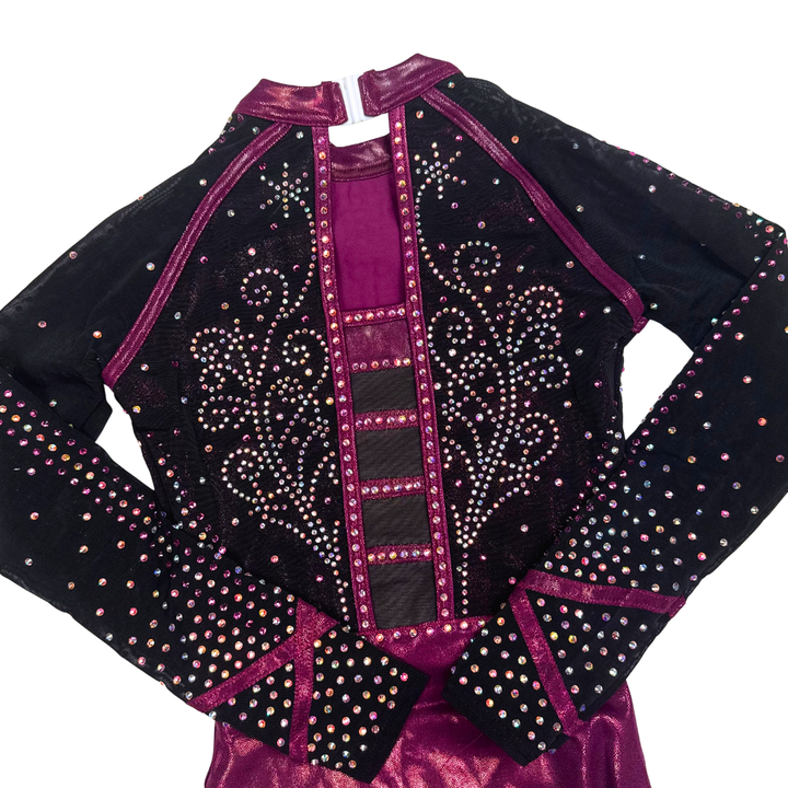 Tara Aubergine Black Long Sleeve Leotard